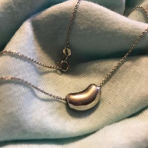 Sterling Silver Bean Necklace 18”